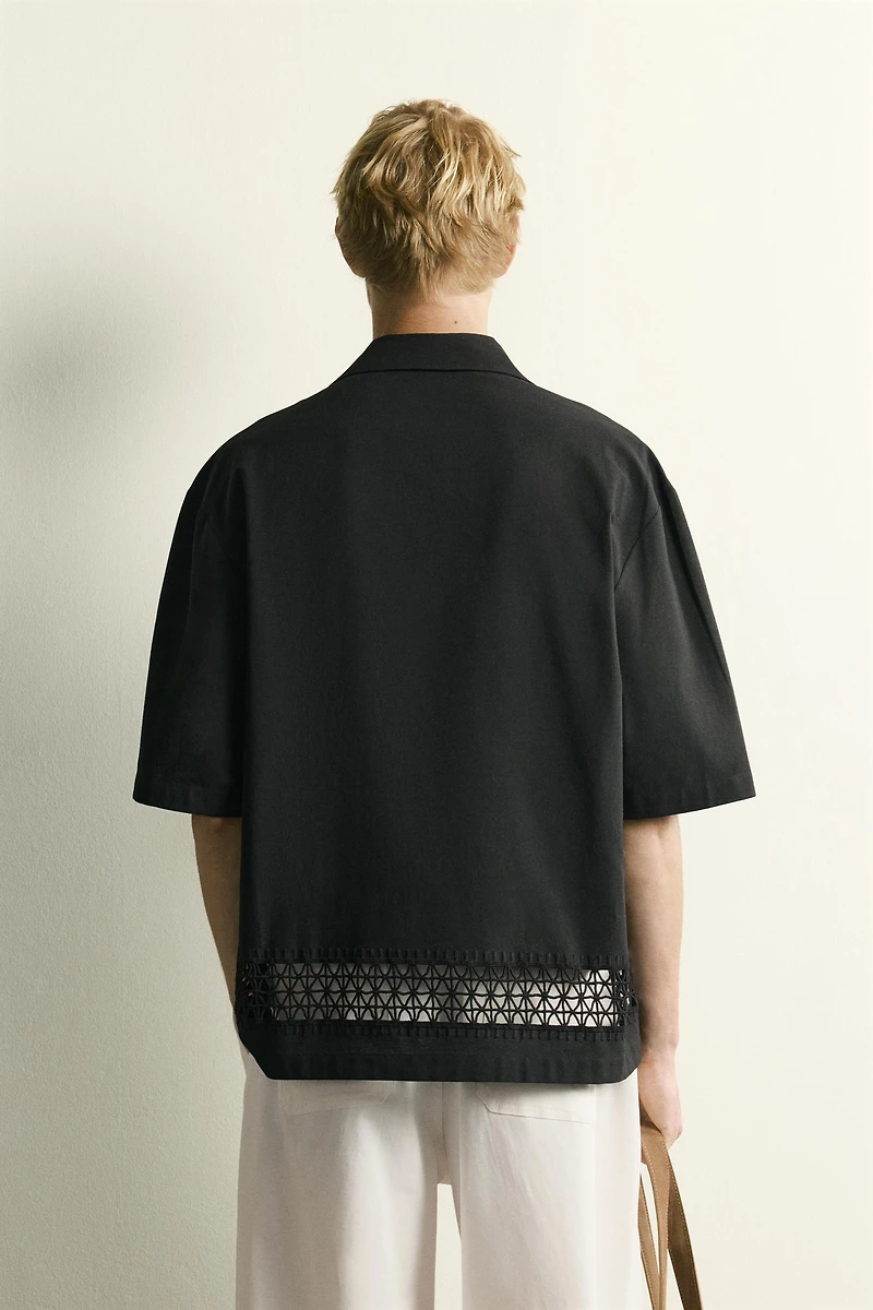 RELAXED FIT SHIRT WITH CONTRAST TRIM