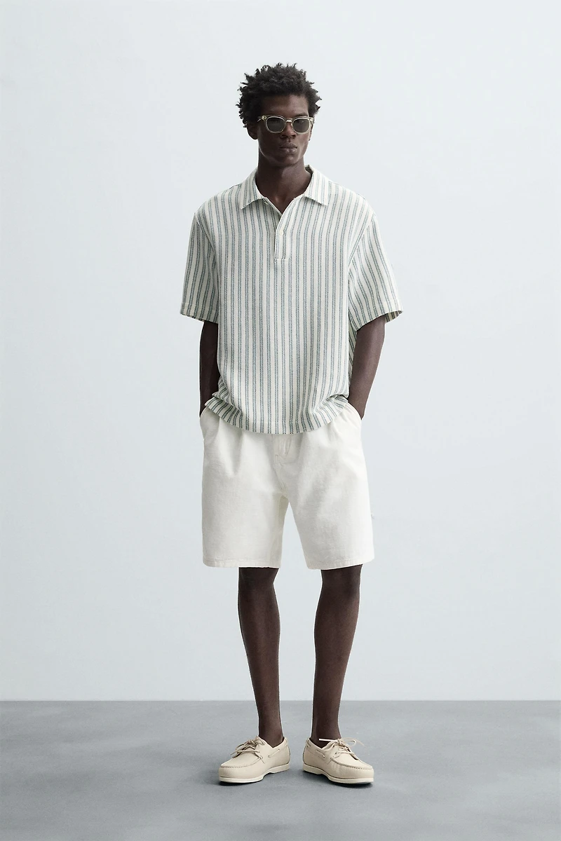 CHEMISE POLO STRUCTURÉE À CHEVRONS