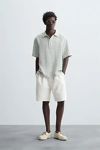 CHEMISE POLO STRUCTURÉE À CHEVRONS