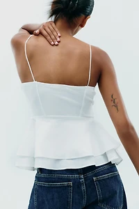 PEPLUM MIXED TOP