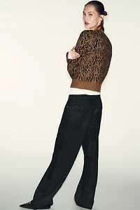 ANIMAL JACQUARD KNIT CARDIGAN