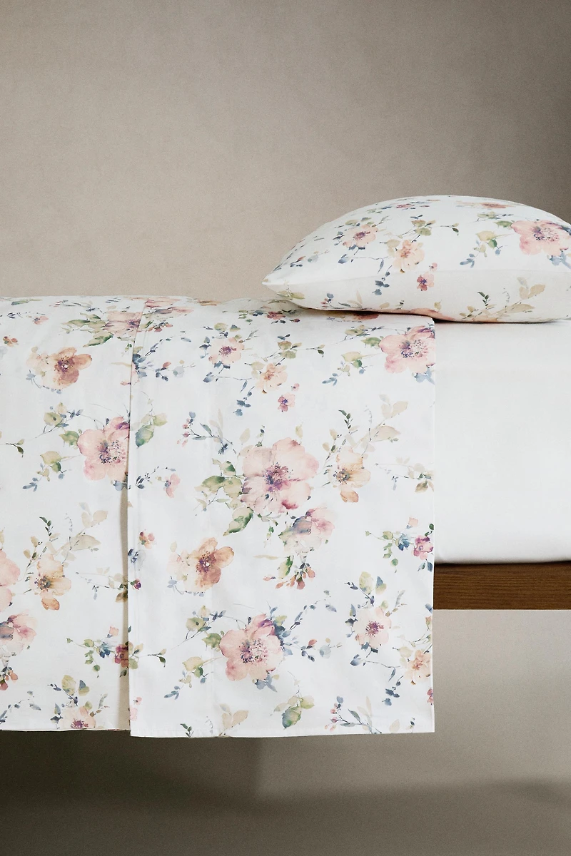 WILD FLOWERS SATEEN DUVET COVER (300 THREAD COUNT)
