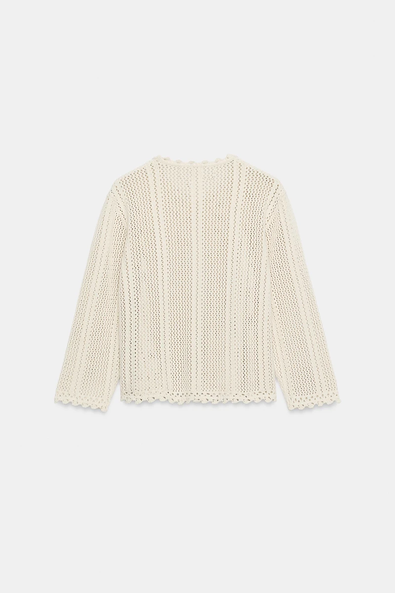 POINTELLE KNIT CARDIGAN