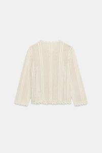 POINTELLE KNIT CARDIGAN
