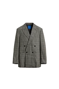 PLAID WOOL - LINEN DOUBLE BREASTED BLAZER AARON LEVINE X ZARA