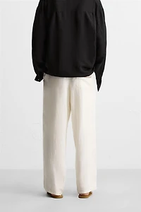 100% LINEN EMBROIDERED PANTS
