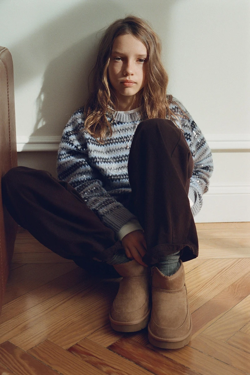 SEQUIN JACQUARD KNIT JUMPER