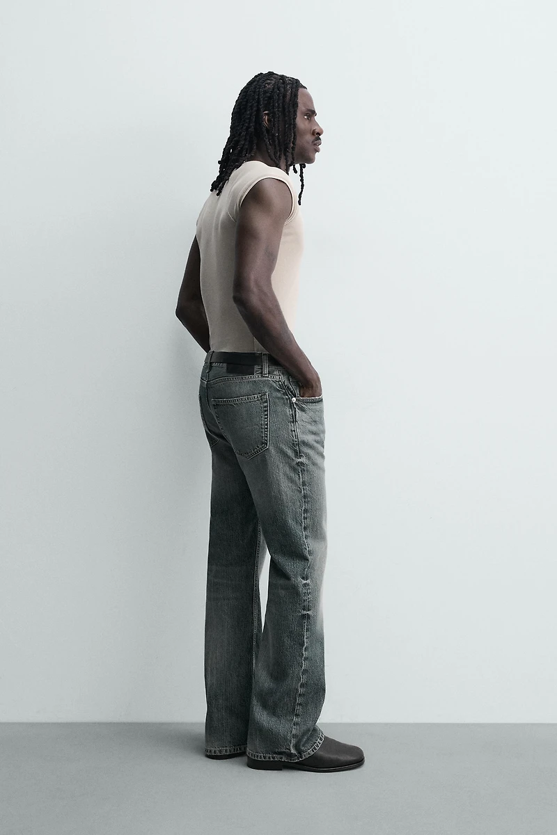 STRAIGHT FIT BOOTCUT SLIT JEANS
