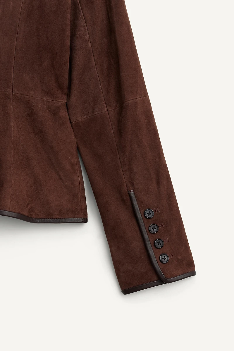 FITTED SUEDE LEATHER BLAZER LIMITED EDITION