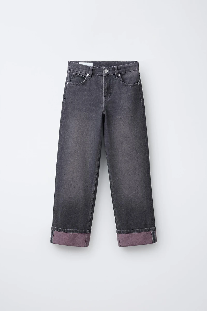 WASHED EFFECT STRAIGHT LEG JEANS