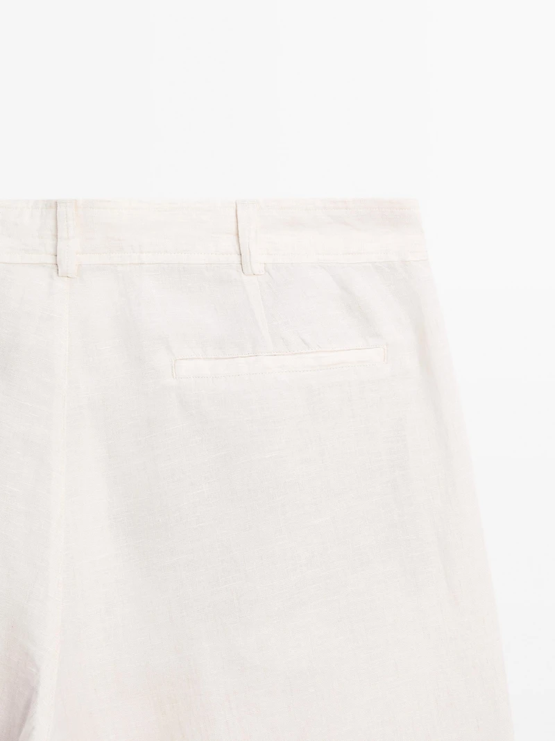100% linen Bermuda shorts