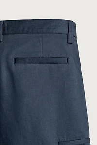 COTTON-LINEN RELAXED FIT CARGO SHORTS