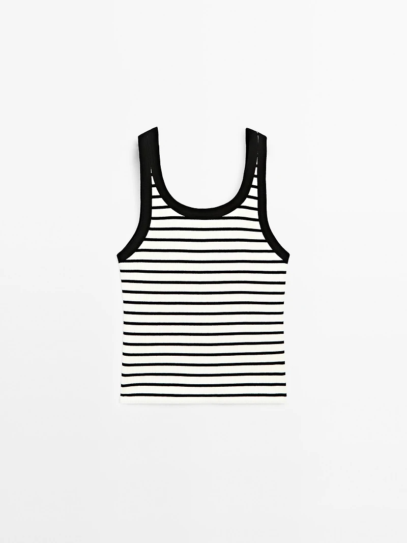 Stripe print vest top