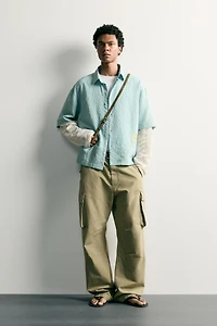 RELAXED FIT SHIRT WITH LAYERED SLEEVE DETAIL