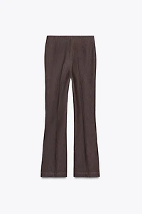 CONTRAST STITCH SEAM FLARE PANTS
