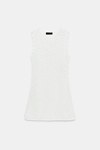 POINTELLE KNIT MINI DRESS