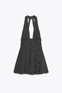 ROBE COURTE HALTER À POIS