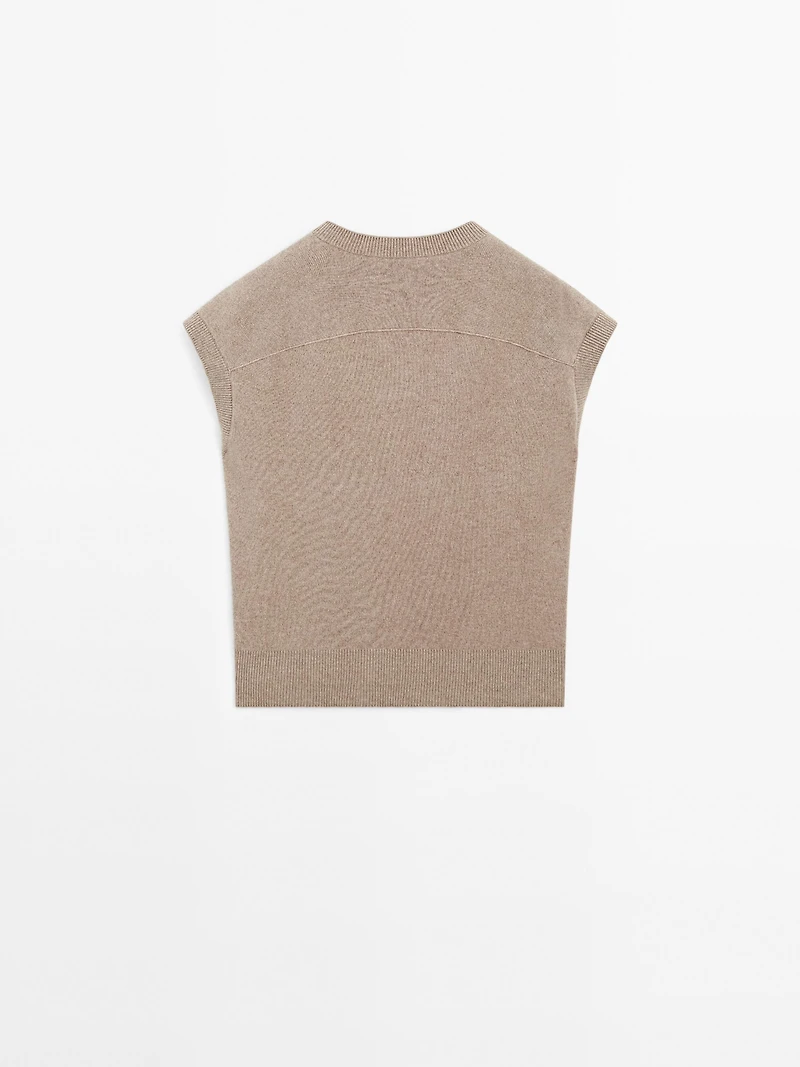 Wool blend knit vest