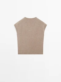 Wool blend knit vest