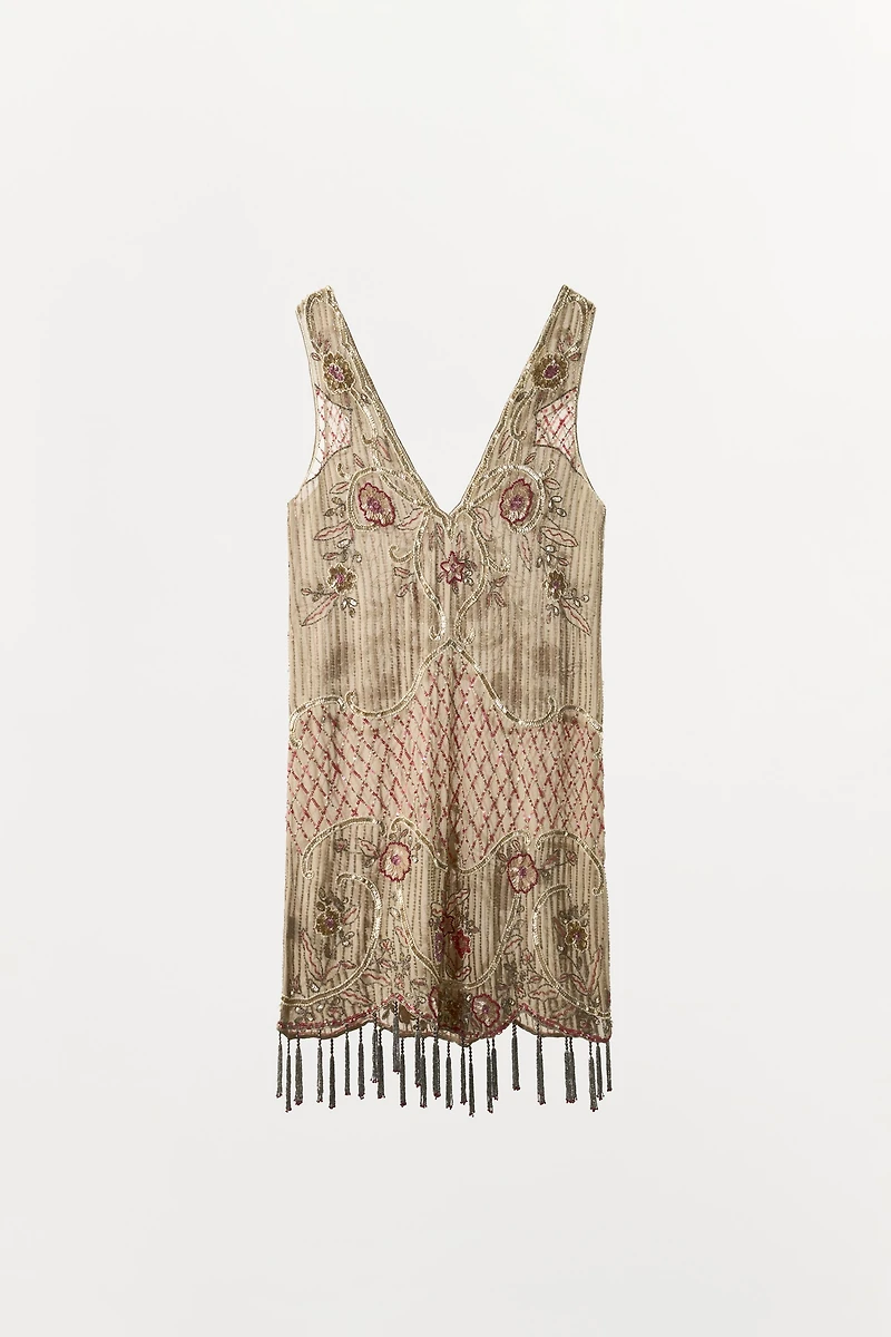 LIMITED EDITION BEADED SEQUIN FRINGE DRESS