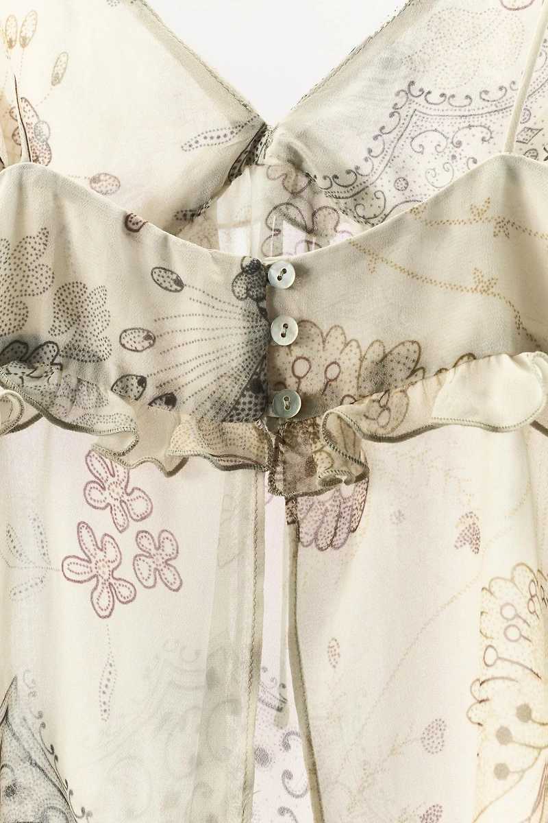 RUFFLED PRINTED CAMISOLE