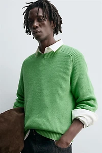 TEXTURED COTTON-CASHMERE SWEATER