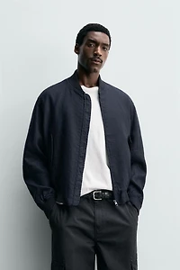 100% LINEN BOMBER JACKET