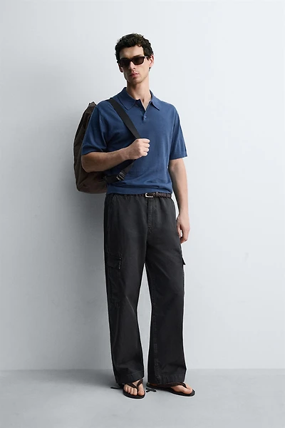 HEMP-COTTON KNIT POLO