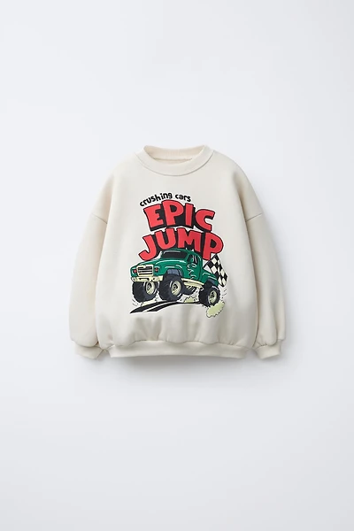 TRUCK CAR PRINT SWEATSHIRT