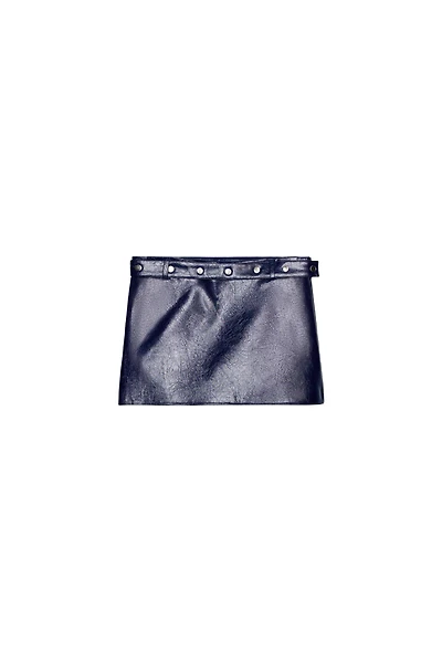 FAUX LEATHER STUDDED MINI SKIRT