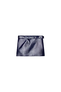 FAUX LEATHER STUDDED MINI SKIRT