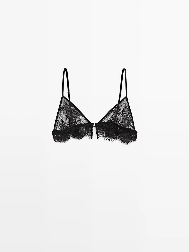 Lace cotton blend bralette