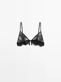 Lace cotton blend bralette