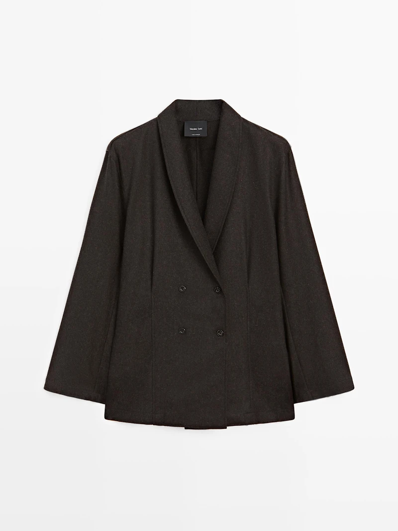 Wool blend double-breasted blazer