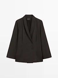 Wool blend double-breasted blazer