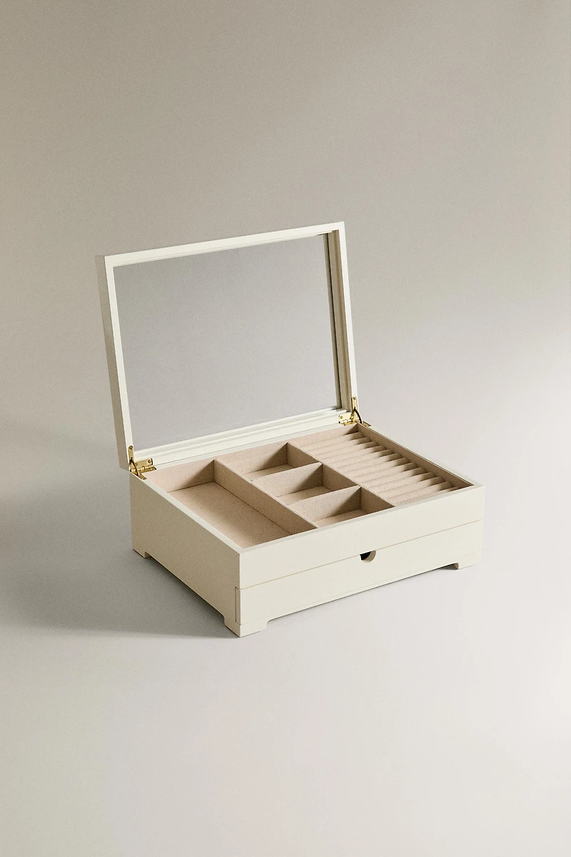BOÎTE À BIJOUX LAQUÉE GRAND TIROIR COUVERCLE