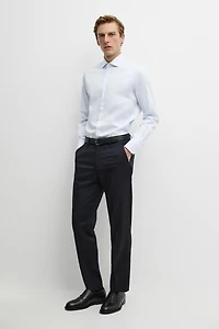 Slim fit 100% cotton double stripe shirt