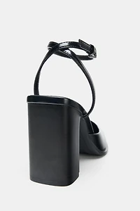 SQUARE TOE SLINGBACK HEELS