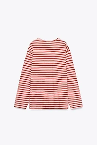 SLUB STRIPED COTTON T-SHIRT