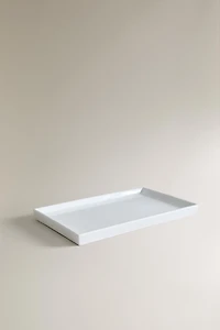 WHITE EARTHENWARE BATHROOM TRAY