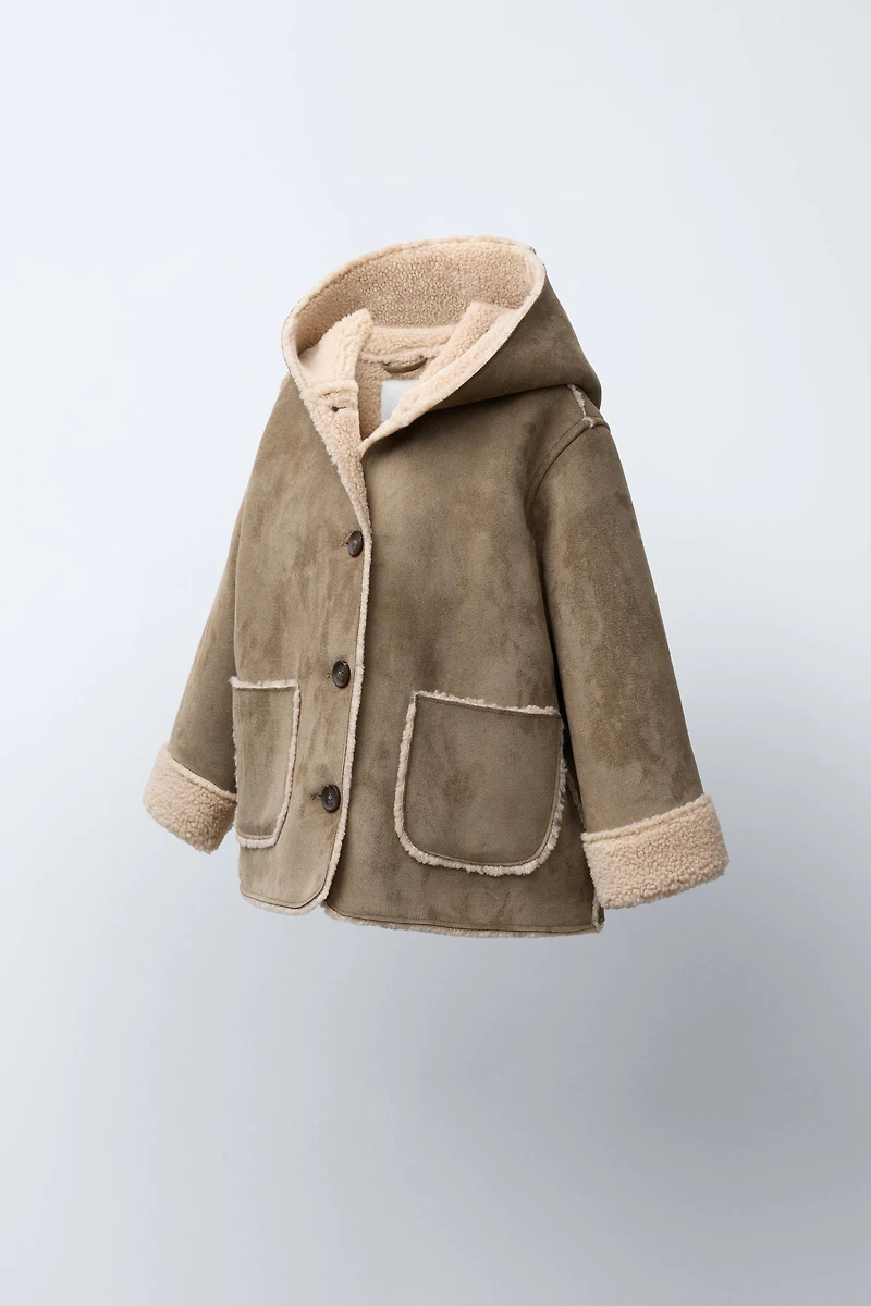 MANTEAU DOUBLE FACE EFFET MOUTON