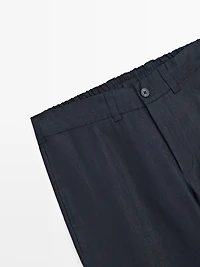100% linen trousers with elasticated waist