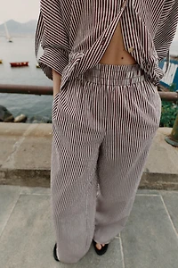 STRIPED WIDE LEG PANTS