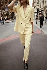 TEXTURED STRAIGHT LEG PANTS