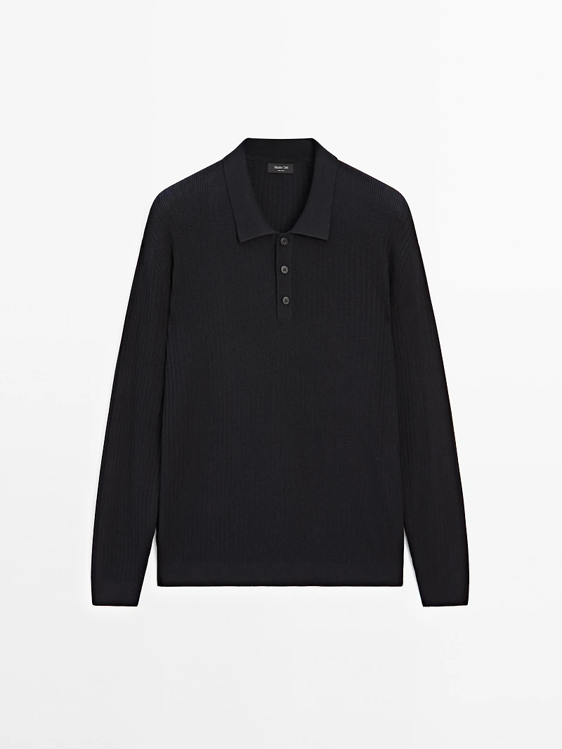 Pull polo coton en maille