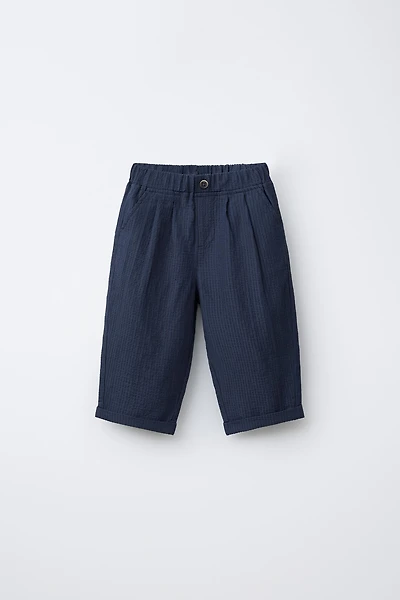 PANTALON BAGGY EN SEERSUCKER