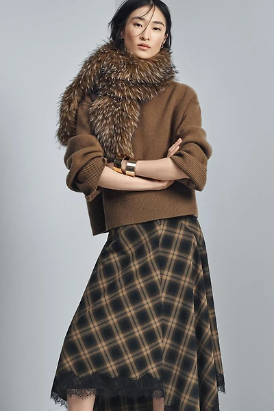 JUPE À CARREAUX EN DENTELLE ZW COLLECTION LIMITED EDITION