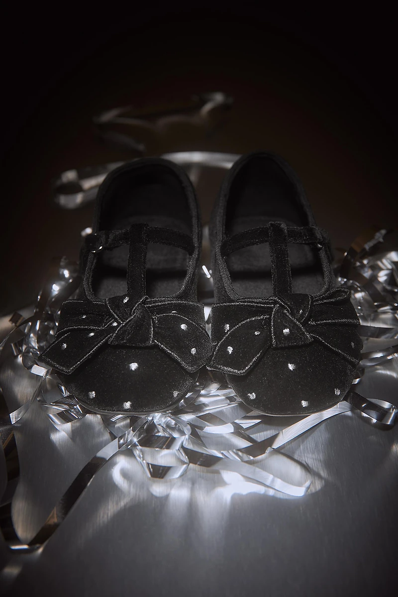 BALLERINES AVEC NŒUD EN VELOURS