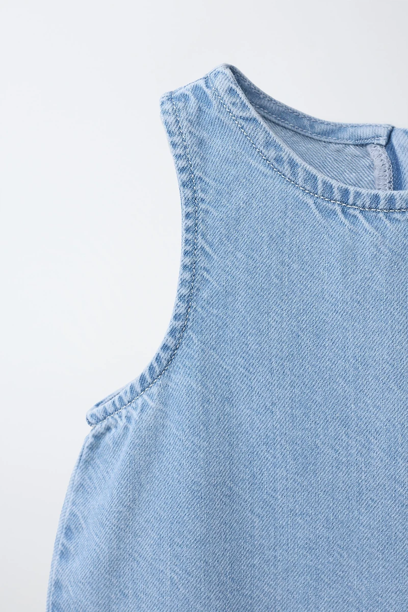 EMBROIDERED DENIM TOP