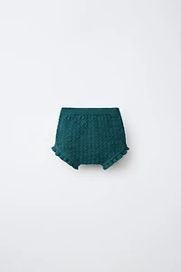 EMBROIDERED FLORAL KNIT PANTIES